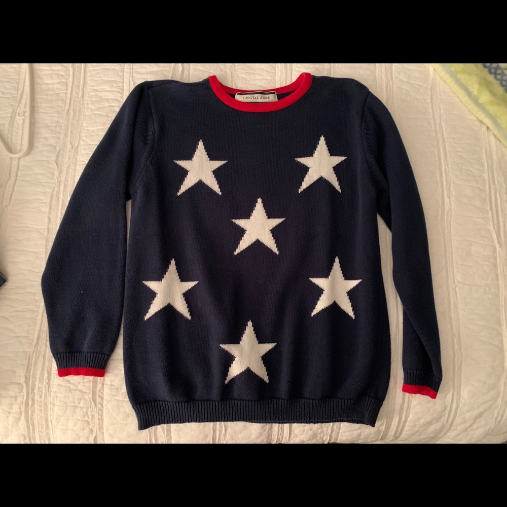 Vintage Red White and Blue Star Sweater